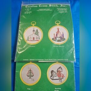 2 Vintage Carolina Inc Cross Stitch Kits Christmas